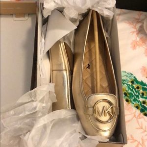 Michael Kors Lilly Mc metallic leather flats